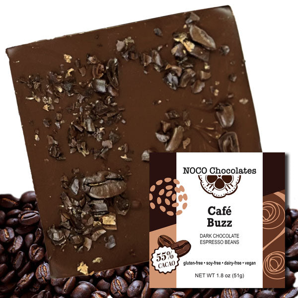 55% Dark Chocolate Café Buzz Bar