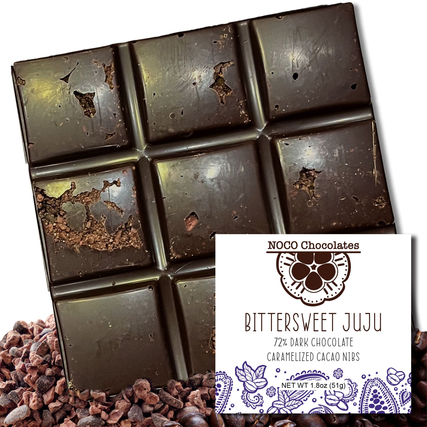 72% Bittersweet Juju Dark Chocolate Bar