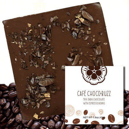 Café Choco-Buzz 55% Dark Chocolate Bar
