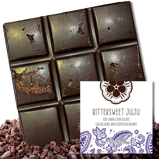 72% Bittersweet Juju Dark Chocolate Bar